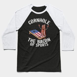 Cornhole The Bacon Of Sports American Flag Board Corn Hole Baseball T-Shirt